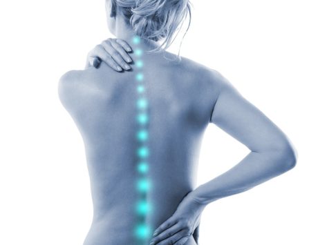 a woman's back with the spine highlighted